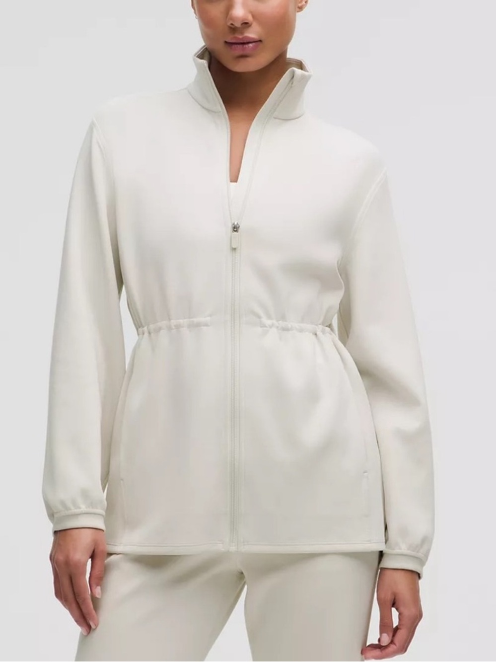 New Lululemon Softstreme Cinch-Waist Full-Zip Jacket in Bone